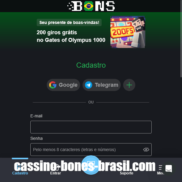 Cadastro no Bons